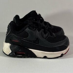 NIKE AIR MAX 90 LTR BLACK TEAM RED TODDLER ATHLETIC SHOES SIZE 5C SNEAKERS